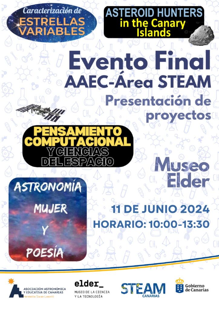 Cartel I Encuentro Final de Proyectos STEAM-AAEC de Canarias (2023-2024)